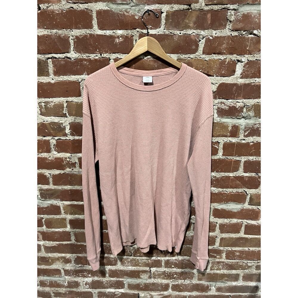 Urban Outfitters Mens Pink Long Sleeve Ribbed Shirt Size XL
